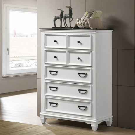 Clelane Wood Bedroom 6 piece Set with Shiplap Panel Queen Bed, Dresser, Mirror, Two Nightstands, and Chest - sold by Home Elegance USA