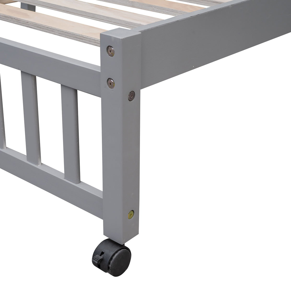 Wooden Twin Over Full Bunk Bed With Six Drawers And Flexible Shelves,Bottom Bed With Wheels,Gray(OLD SKU:LP000531AAE) - sold by Home Elegance USA