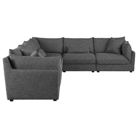 Tomasina Black 6-Piece Upholstered Modular Sectional - sold by Home Elegance USA