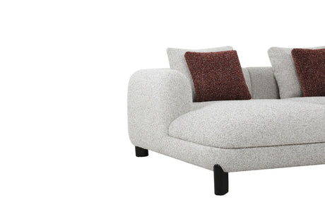 Mardi Maroon & Beige Tweed Sectional Sofa w/3 Pillows - sold by Home Elegance USA