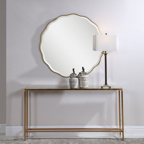 Aneta Round Mirror - Gold by Uttermost - View 4