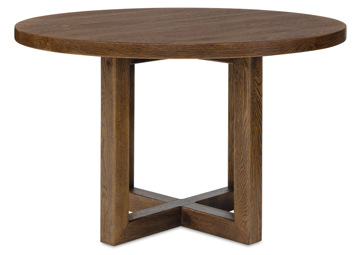 Driftwood 48" Round Dining Table Worn Saddle - Dark Brown by Hooker Furniture - View 2