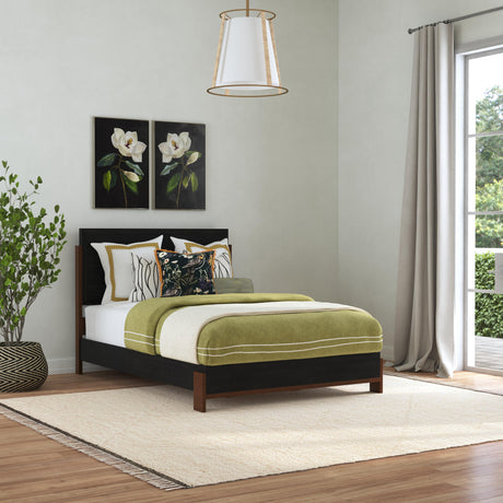 Waterfall Queen Panel Bed - Deep Ebony | Flexsteel