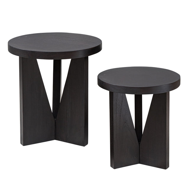 Nadette Nesting Tables (Set of 2) - Black by Uttermost - View 1