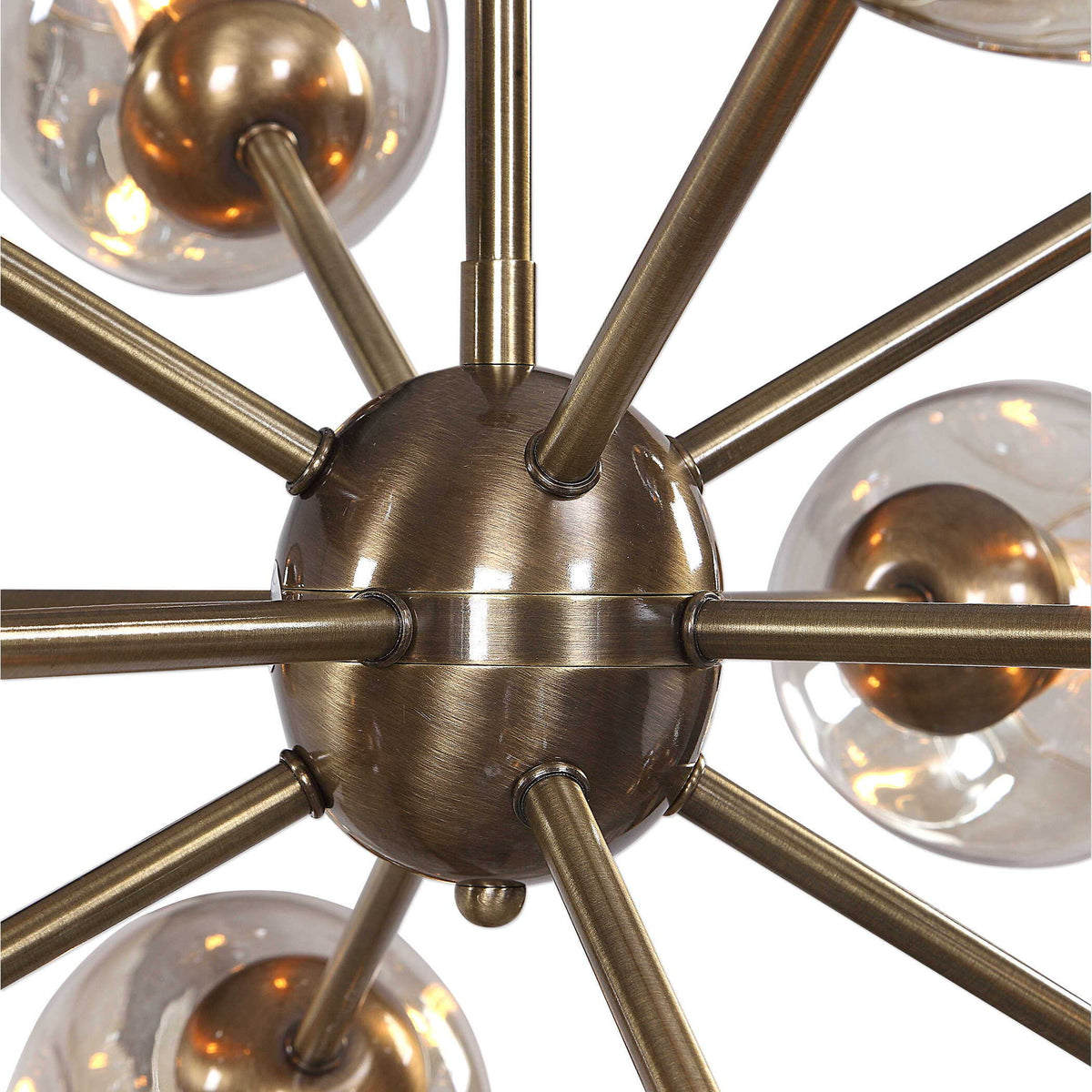 Chet 12 Light Sputnik Chandelier - Light Brown by Uttermost - View 4