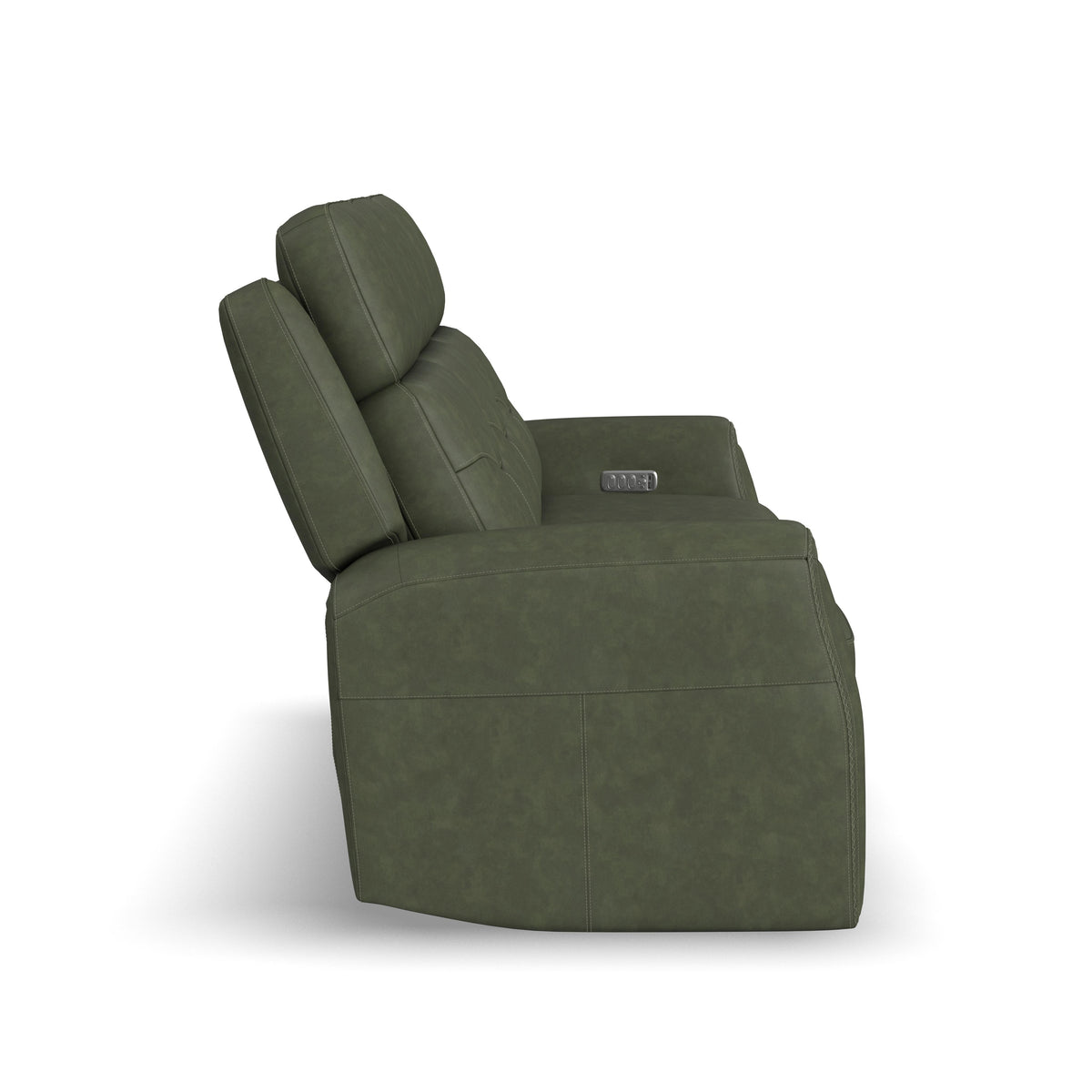 Felix Power Reclining Sofa With Power Headrest, Lumbar, Heat & Massage - Forest Green | Flexsteel