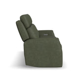 Felix Power Reclining Sofa With Power Headrest, Lumbar, Heat & Massage - Forest Green | Flexsteel