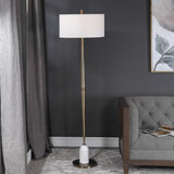 Minette Mid-Century Floor Lamp - Gold / White by Uttermost - View 2