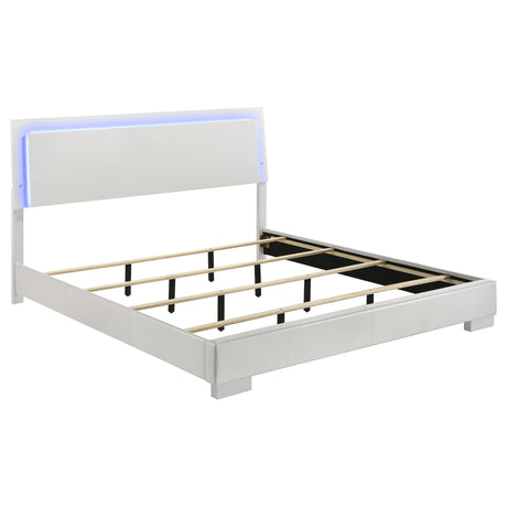 Dulcey White High Gloss 4-piece Eastern King Bedroom Set - sold by Home Elegance USA