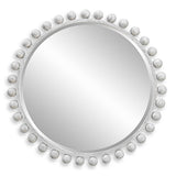Cyra Wood Round Mirror Aged Ivory - Silver by Uttermost - View 1