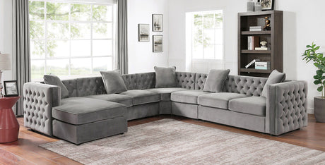 Baldassano - Sectional With Armless Chair - Dark Gray | Home Elegance USA