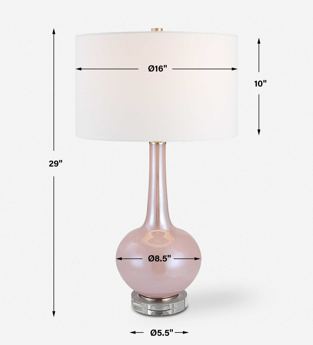 Rosa Table Lamp - Pink by Uttermost - View 8