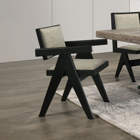 Contemporary 7pc Black Dining Set Rubber wood Dining Table w 2x Arm Chairs And 4x Side Chairs - sold by Home Elegance USA