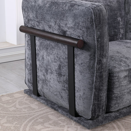 120' length , Fashionable modular sofa with iron and wood frame chenille sofa, Dark Gray ,uitable for living room - sold by Home Elegance USA