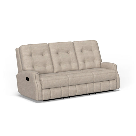 Devon Transitional Fabric Reclining Sofa With Nailhead Trim | Flexsteel
