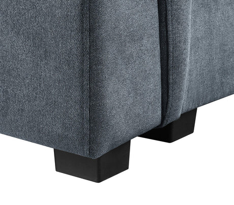 Isla 119' Gray Woven Fabric 7-Seater Sectional Sofa with Ottoman - sold by Home Elegance USA
