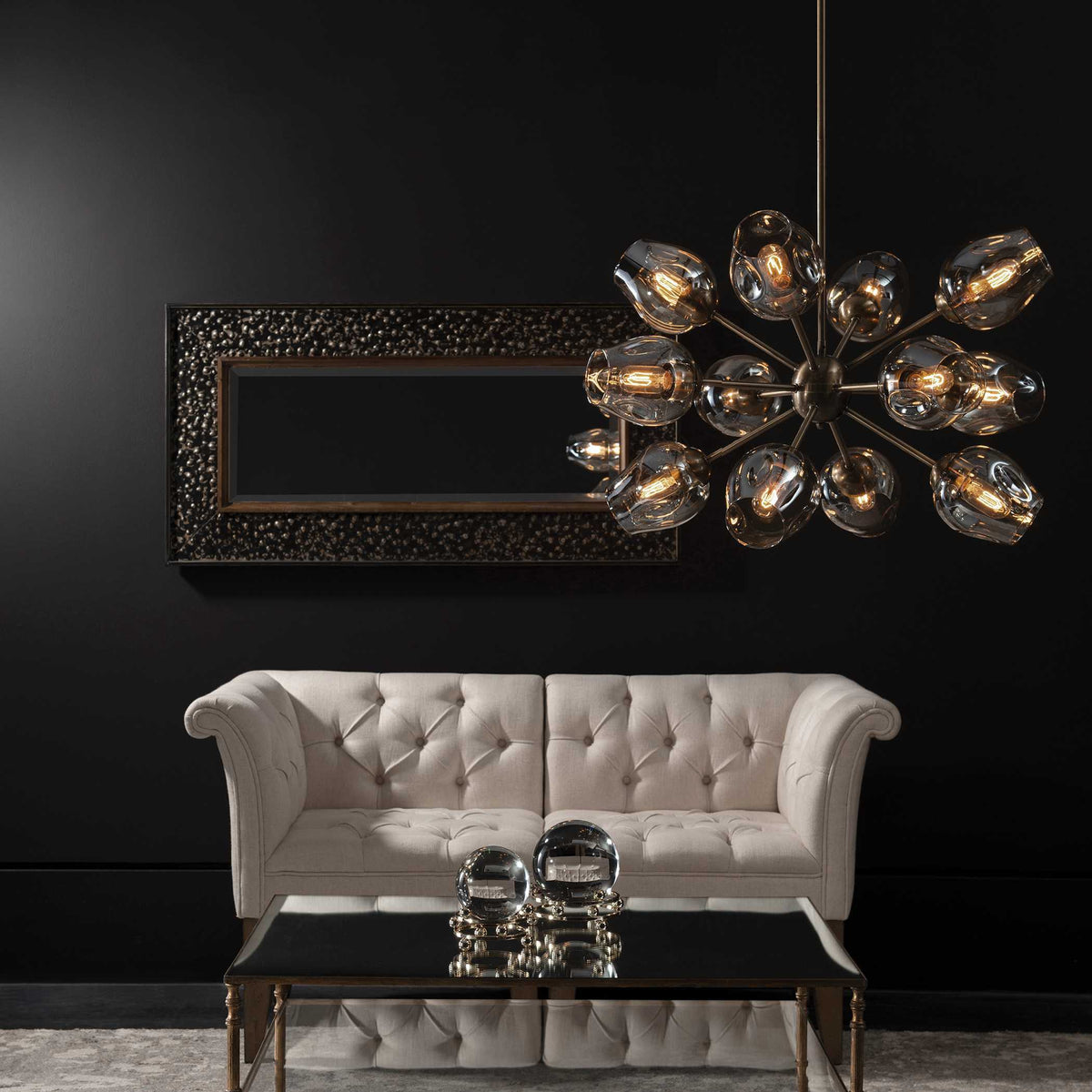 Chet 12 Light Sputnik Chandelier - Light Brown by Uttermost - View 7