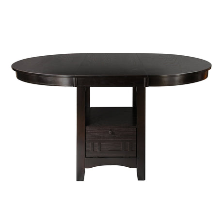 Dark Cherry Finish Counter Height 1pc Dining Table w Extension Leaf and Storage Base Traditional Design Dining Room Furniture - B01167864 - Home Elegance USA - 1