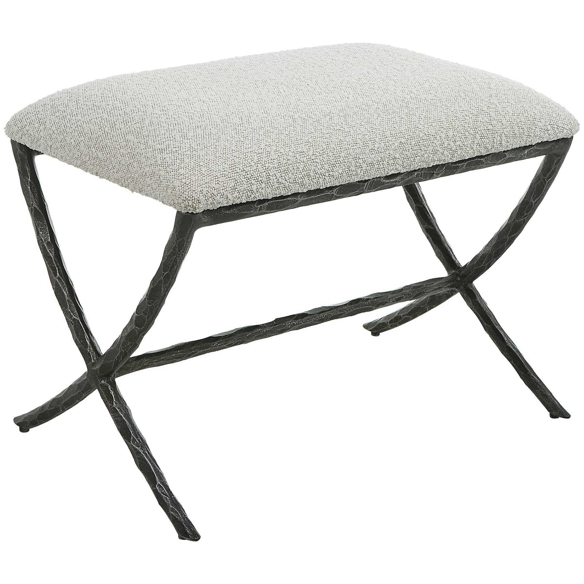 Brisby Fabric Small Bench - Light Gray by Uttermost - View 4
