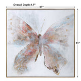 Free Flying Hand Painted Canvas - Blue / Beige by Uttermost - View 6