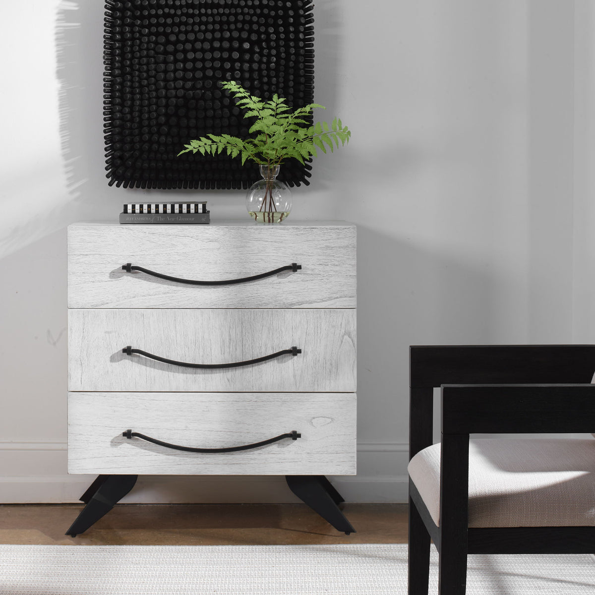 Vivi 3 Drawer Chest - White by Uttermost - View 2
