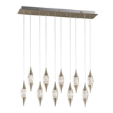 Shinny Teardrops Rectangular Chandelier // Matte Nickel  | Finesse - Home Elegance USA