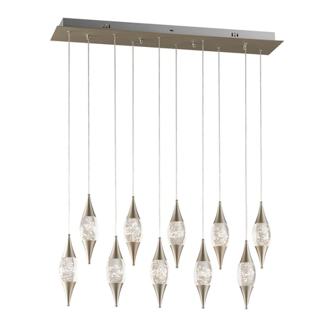 Shinny Teardrops Rectangular Chandelier // Matte Nickel  | Finesse - Home Elegance USA
