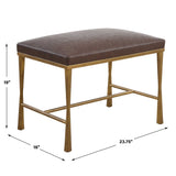 Reform Small Bench - Gold / Dark Brown by Uttermost - View 7