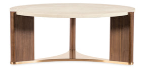 Eleana Round Coffee Table Medium Wood - Beige / Dark Brown by Hooker Furniture - View 1