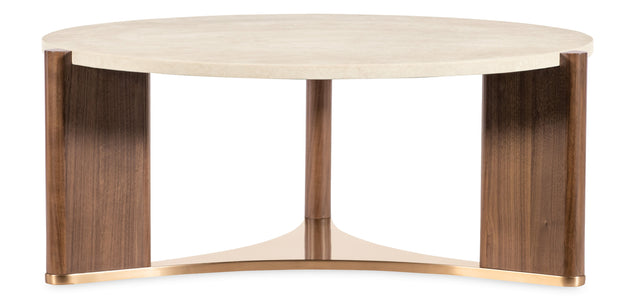 Eleana Round Coffee Table Medium Wood - Beige / Dark Brown by Hooker Furniture - View 1
