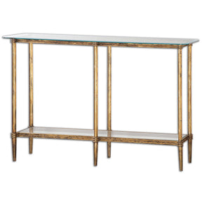 Elenio Glass Console Table - Gold by Uttermost - View 1