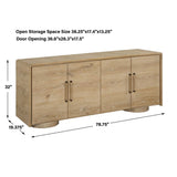 Evanston 4 Door Natural Oak Cabinet Woodtone - Light Brown by Uttermost - View 14