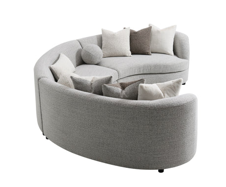 Ivria Gray Boucle Sectional Sofa W/9 Pillows - sold by Home Elegance USA