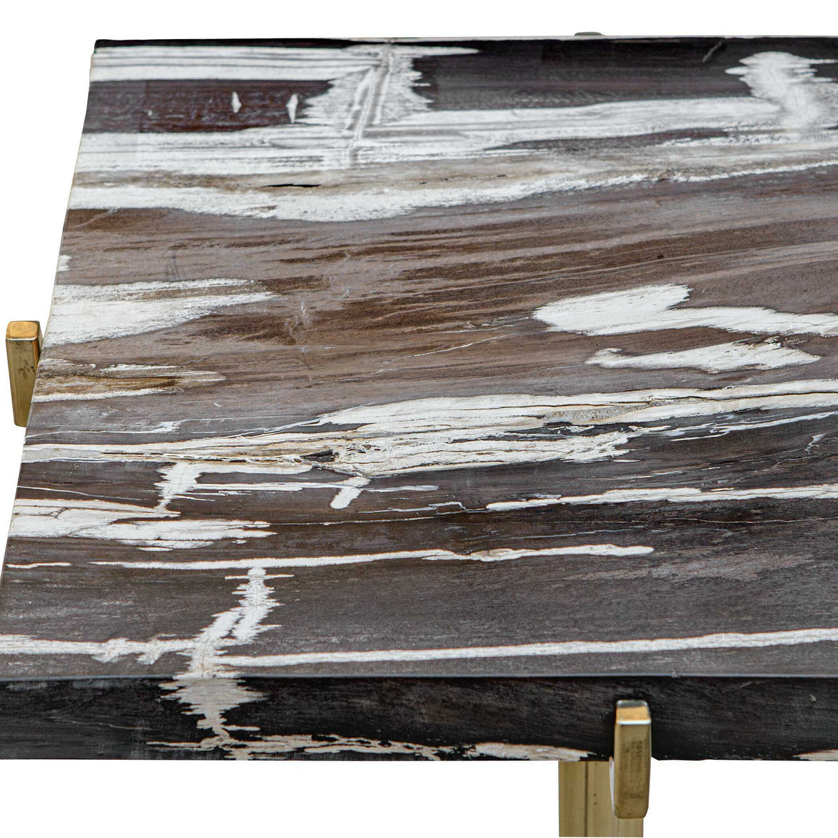 Rowman Petrified Wood Accent Table - Bronze / Dark Brown by Uttermost - View 7