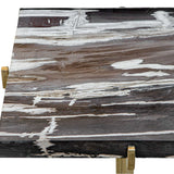 Rowman Petrified Wood Accent Table - Bronze / Dark Brown by Uttermost - View 7