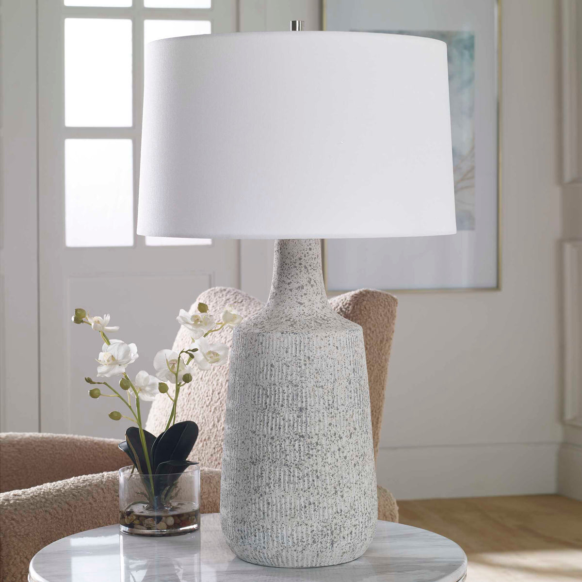 Scouts Table Lamp - Silver / White by Uttermost - View 3