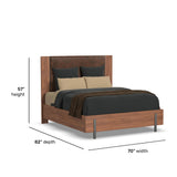 Lincoln Queen Upholstered Bed - Warm Walnut | Flexsteel