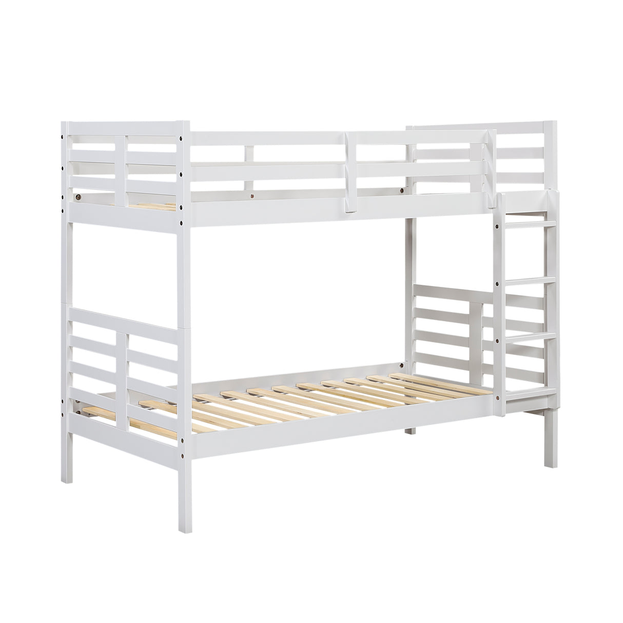 Twin over Twin Bunk Bed 1pc Classic White Finish Youth Bedroom Furniture Durable Wood - sold by Home Elegance USA