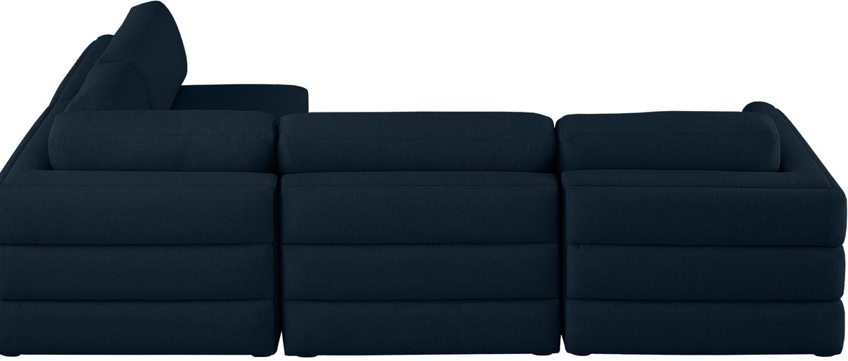 Beckham - Modular Sectional 4 Piece - Navy - Fabric | Home Elegance USA