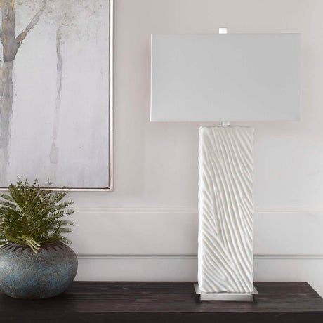 Pillar Marble Table Lamp - White by Uttermost - View 3
