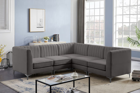 Alina - Modular Sectional 5 Piece - Grey - 604Grey - Sec5C - Home Elegance USA - 4