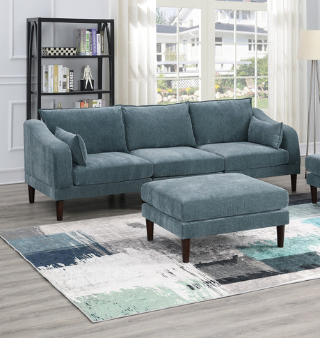 Beautiful 5pcs Modular Sectional Set 2x One Arm Chairs 2x Armless Chair 1x Ottoman Living Room Furniture Mineral Color Morgan Fabric - sold by Home Elegance USA