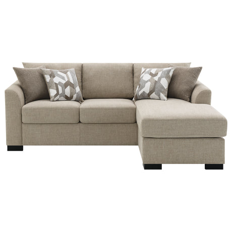 Pacheco Camel Upholstered Sleeper Sectional Chaise Sofa - sold by Home Elegance USA