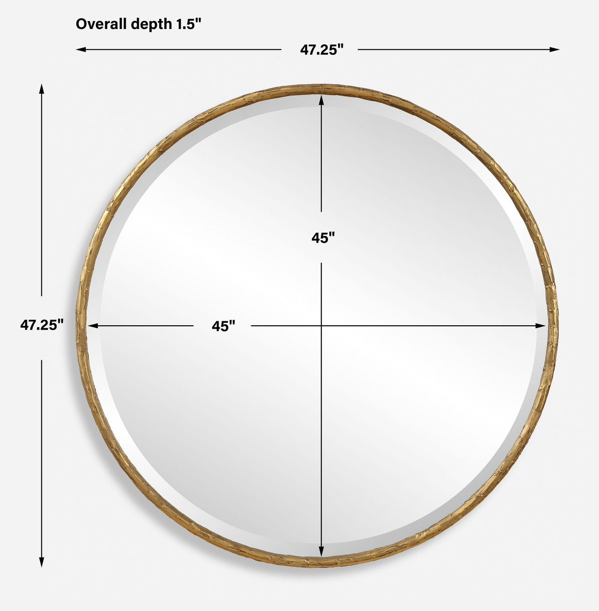 Sutton Aged Gold Round Mirror by Uttermost - View 6