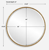 Sutton Aged Gold Round Mirror by Uttermost - View 6