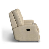 Devon Transitional Fabric Reclining Loveseat With Console | Flexsteel