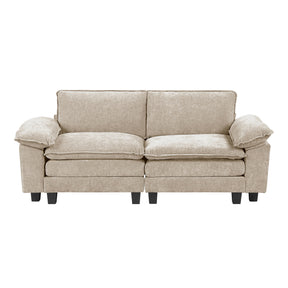 Modern Style Loveseat Plush Comfort Taupe Chenille Fabric Upholstery Contemporary Living Room Furniture 1pc Durable Plywood