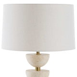 Hemisphere Travertine Table Lamp - Beige / Bronze by Uttermost - View 5