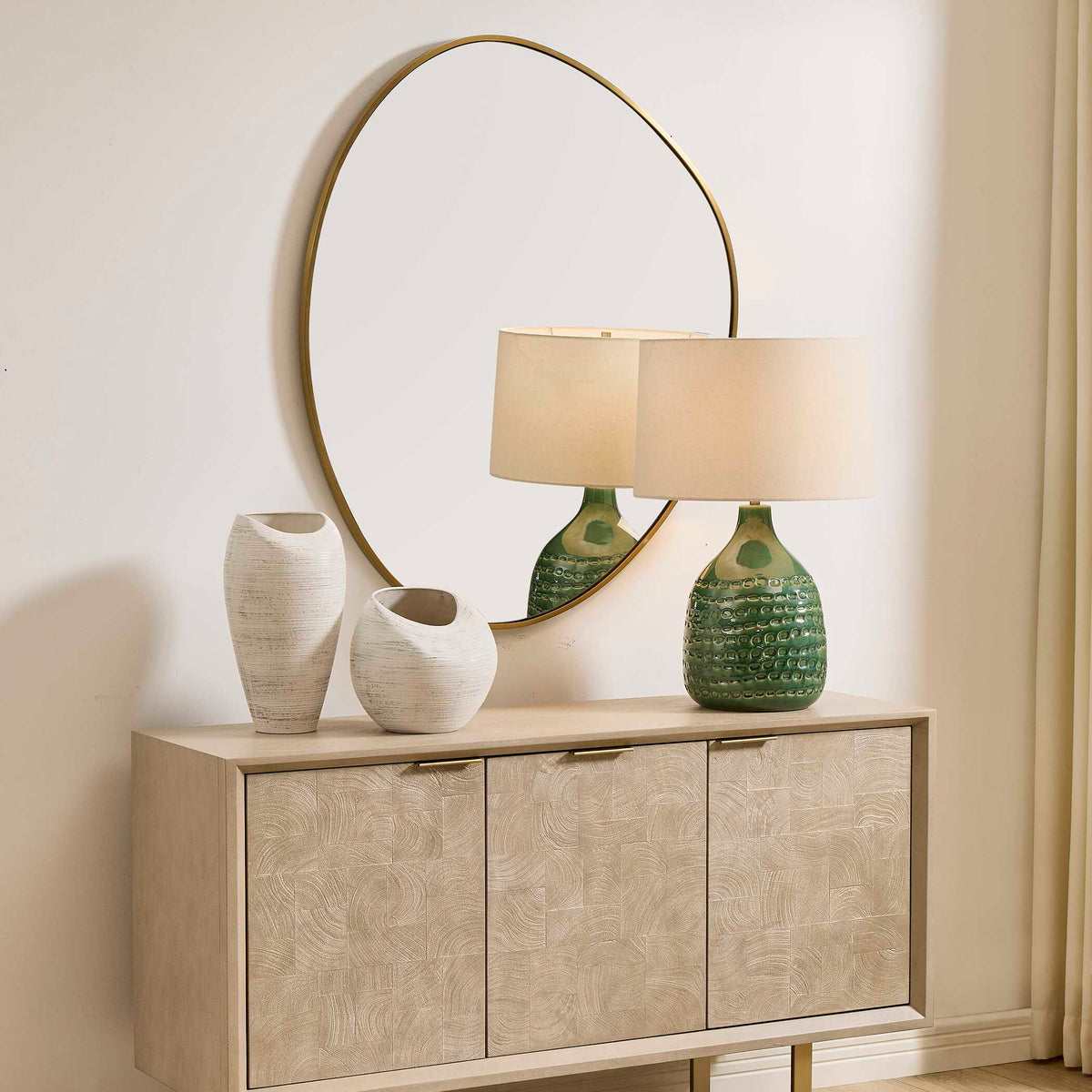 Distort Mirror Antique Brass - Gold by Uttermost - View 3