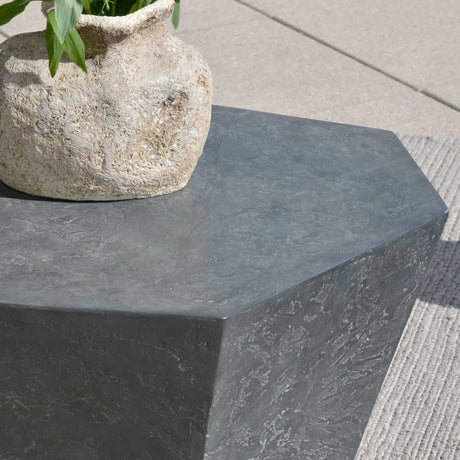Parra Outdoor Coffee Table Slate - Black by Uttermost - View 7